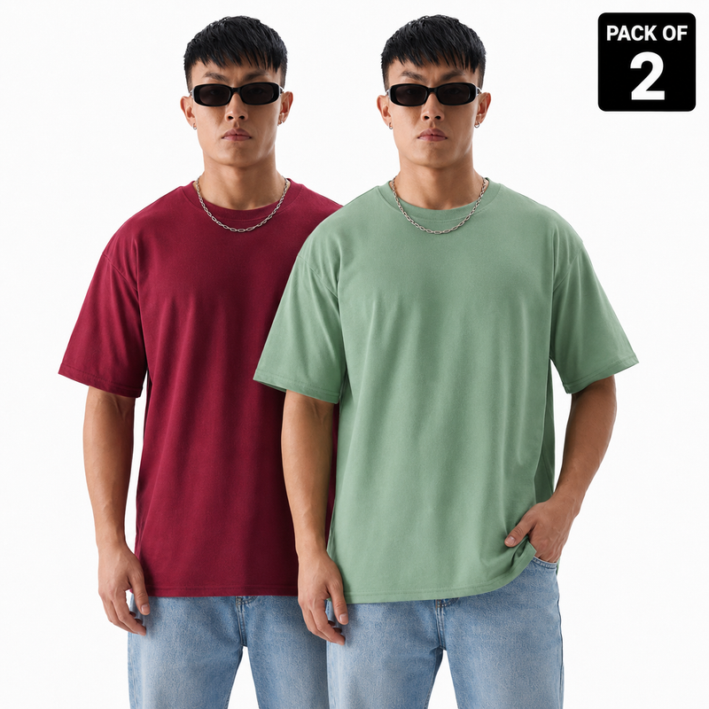 Pack of 2 Solid Tshirts