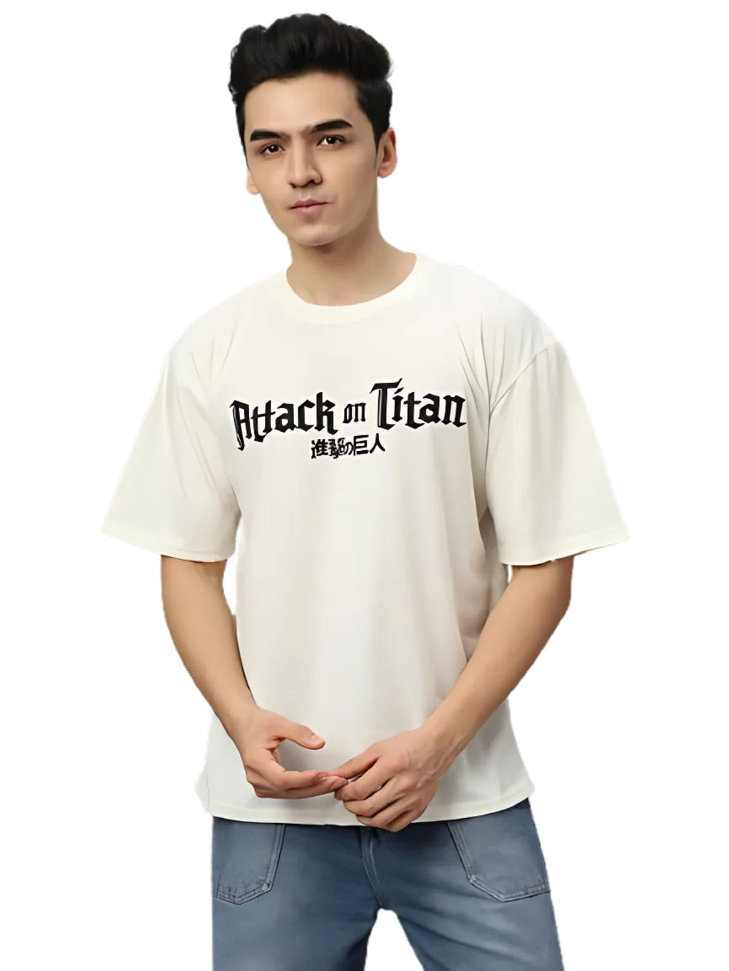 Oversized T shirt Back print OFF-WHITE - AttackofTitan