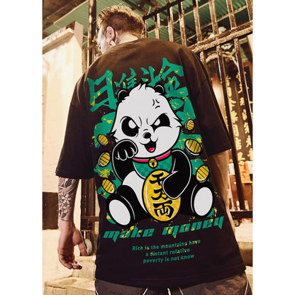 Panda Oversize tshirt for men trendy back printed down shoulder baggy fit Mens branded trending off Shoulder best printed tees