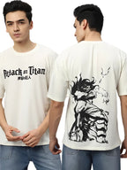 Oversized T shirt Back print OFF-WHITE - AttackofTitan