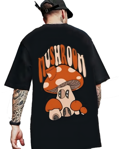 men oversized graphic tees - Mushroom