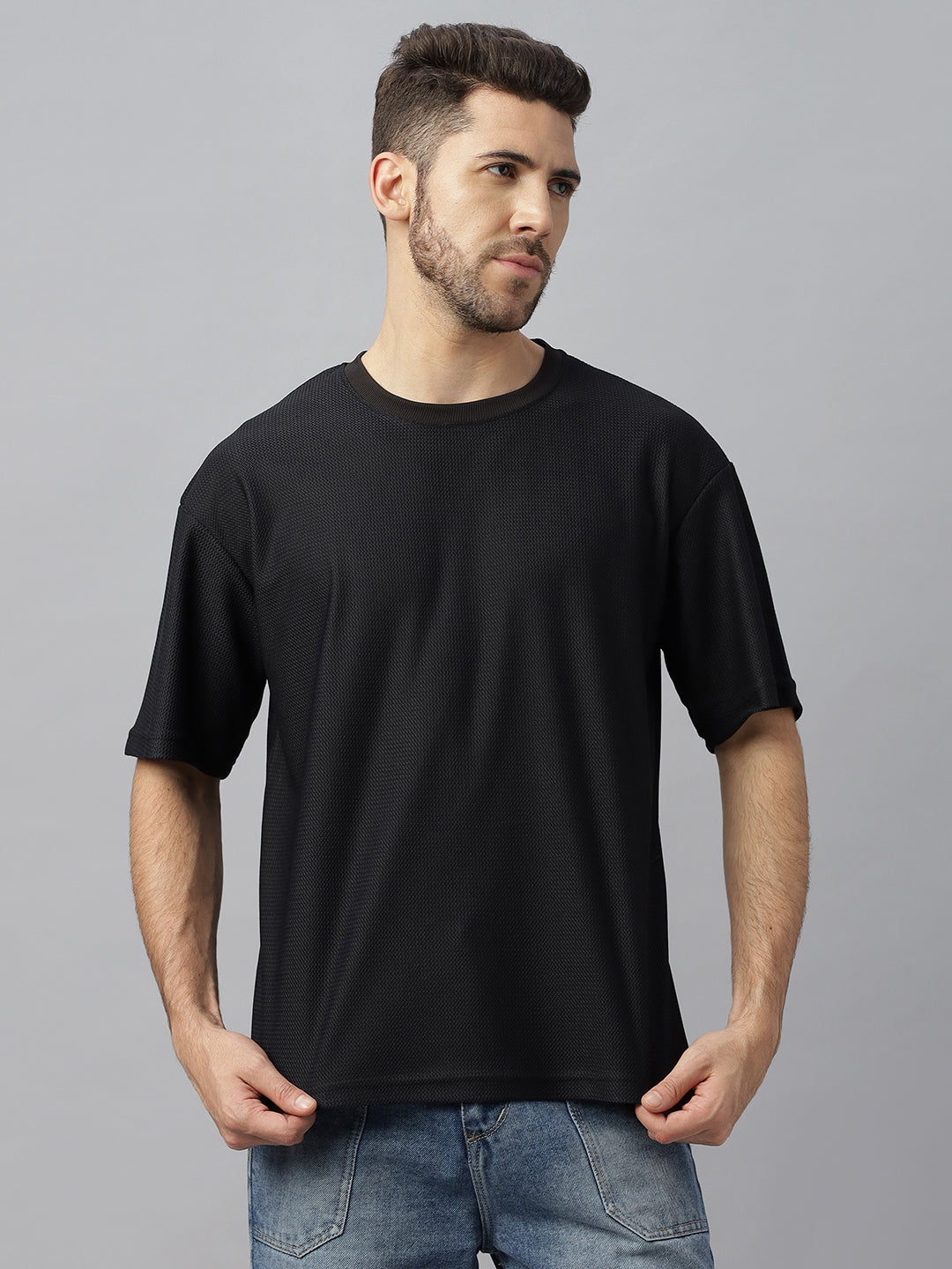 Oversize tshirt for Men Criss Cross Texture - Crazybee