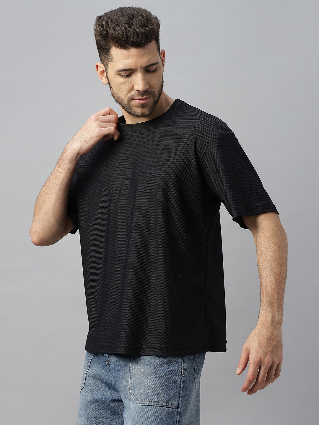 Oversize tshirt for Men Criss Cross Texture - Crazybee