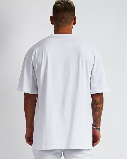 Plain tshirt men-CrazyBee-Plain White