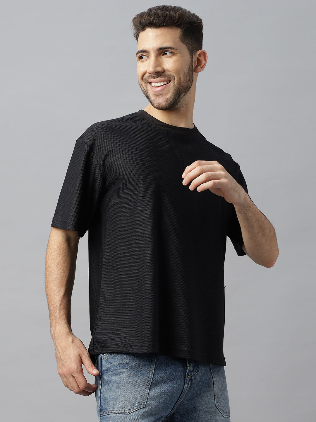 Oversize tshirt for Men Criss Cross Texture - Crazybee