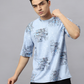 Oversize tshirt for Men Looper net 220 GSM - Crazybee- BB_Blue_Print