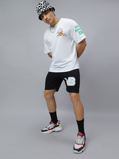 CRAZYBEE White Oversize T-shirt-ROMANTIC TRIP