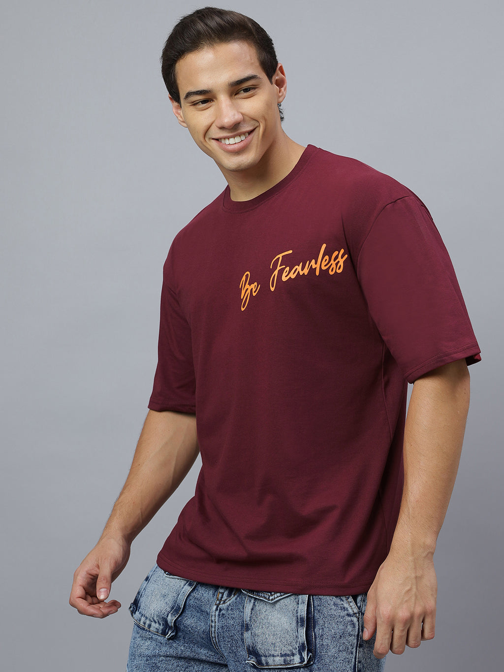 Pack of 2 Tshirt <> Maroon_Fearless & Grey_Madness -Deal