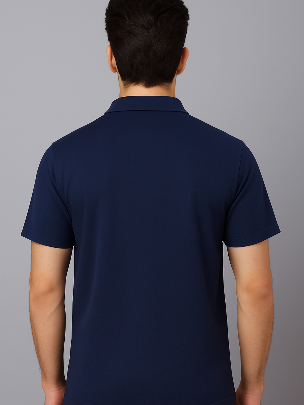 Crazybee Navy Blue Collar Tshirt