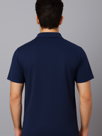 Crazybee Navy Blue Collar Tshirt
