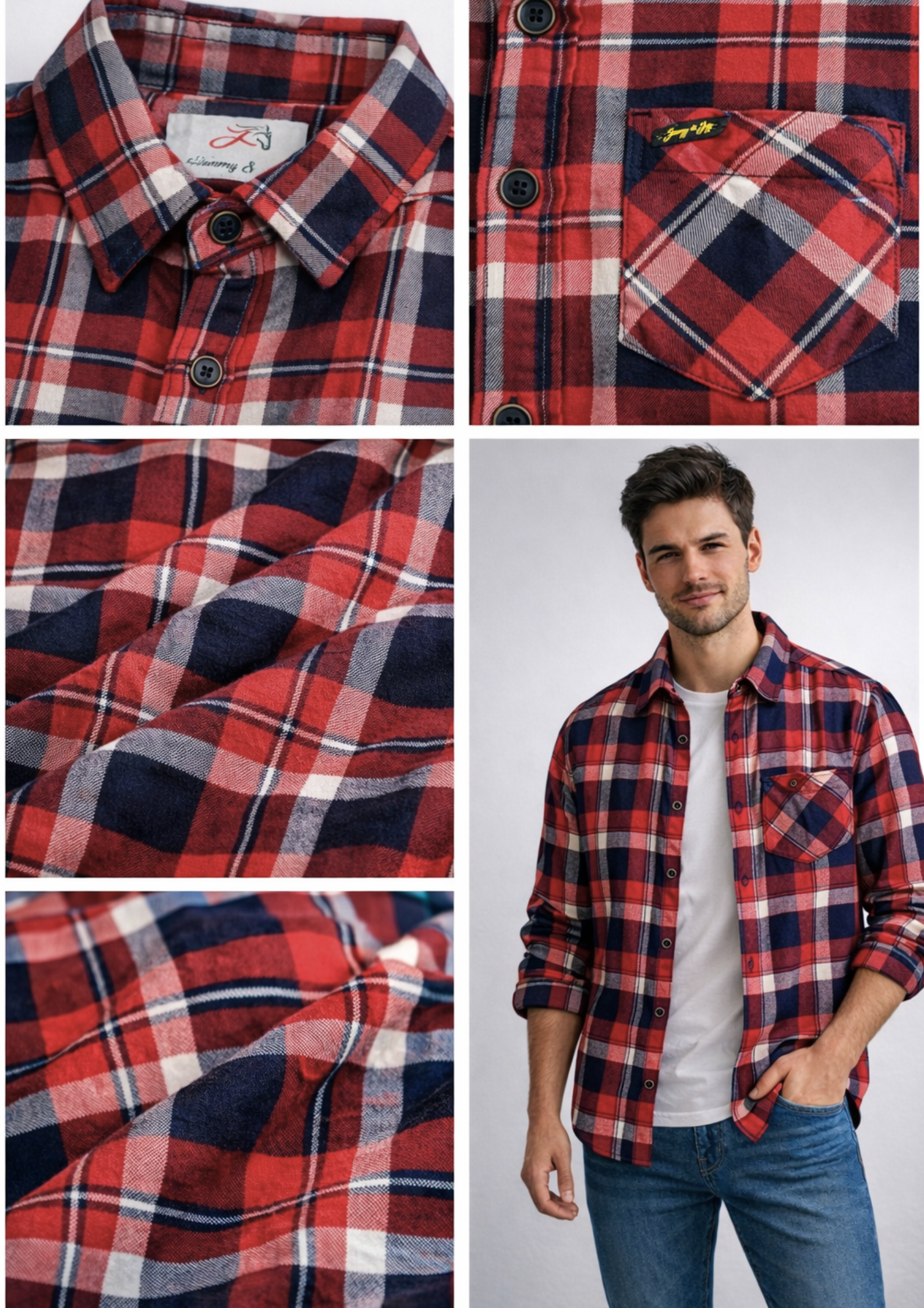 Crazybee <> Cotton SHIRTS - Red Blue checks Shirt
