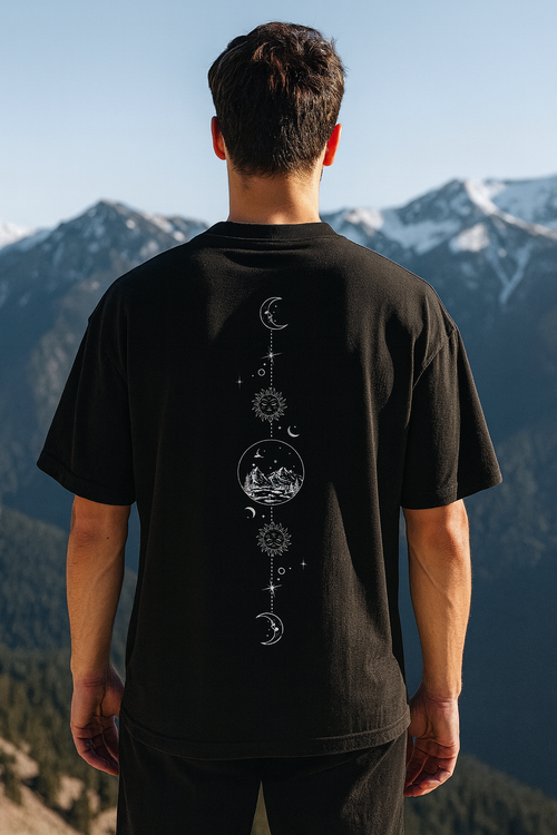 Oversized black t-shirt for men - MavinClub