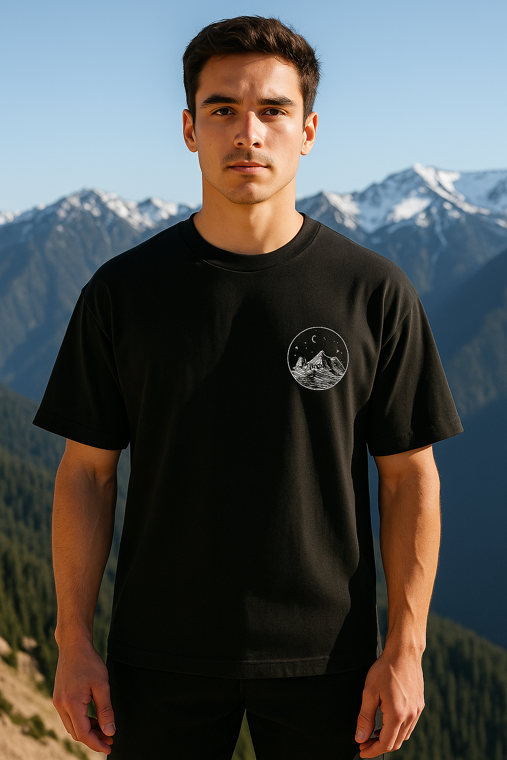 Crazybee Black Oversize  Tshirt- Lunar