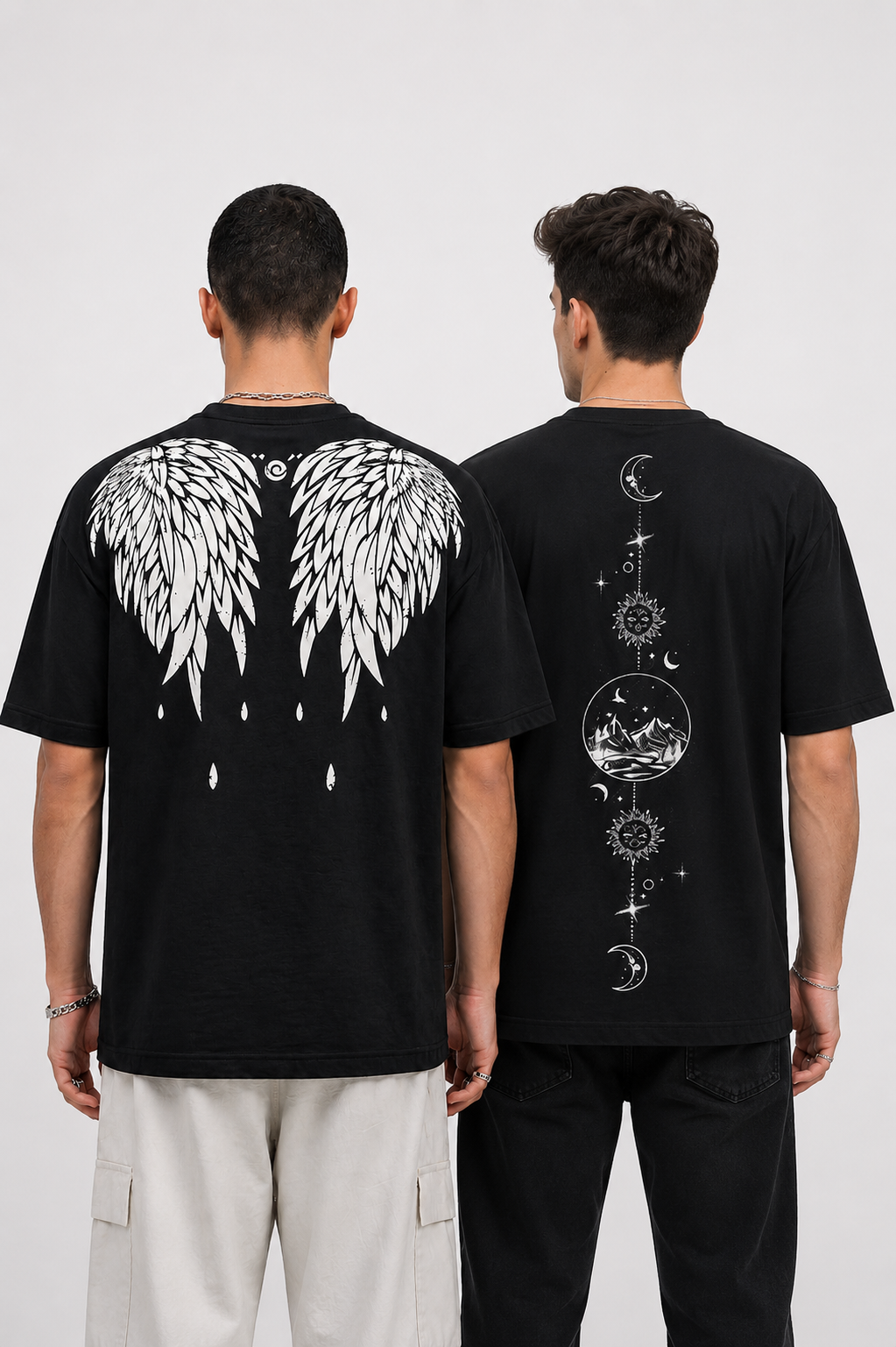 Pack of 2 Tshirt - ( Wings of Freedom & Lunar) ß Deal