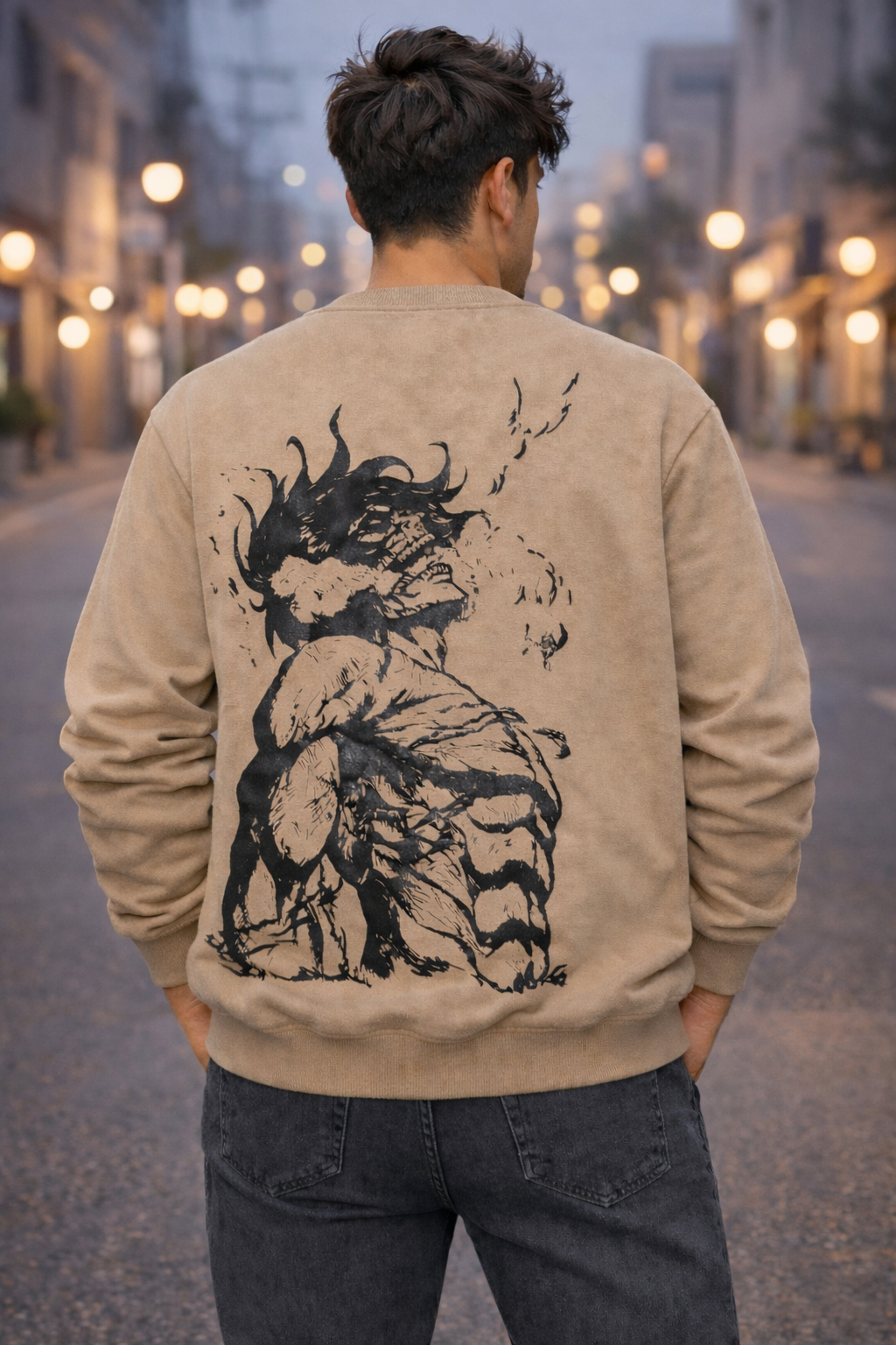 Sweatshirt - Beige-Attack Of Titan SWS