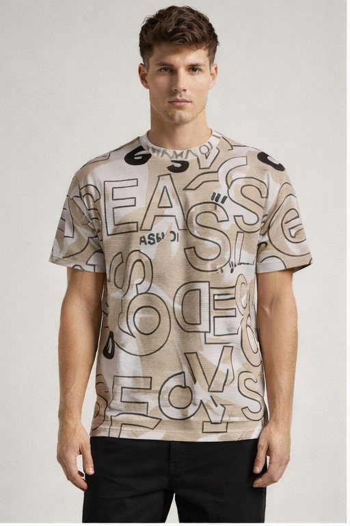 Beige t-shirt for men - MavinClub Crazybee