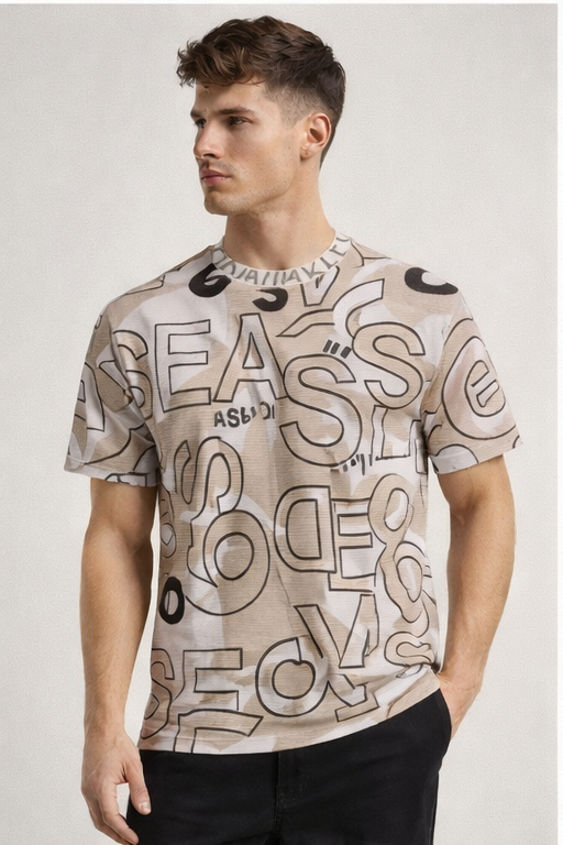 Beige t-shirt for men - MavinClub Crazybee