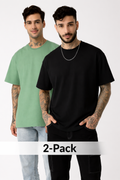 PACK OF 2 PLAIN <> GREEN + BLACK