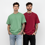 Pack of 2 Maroon, Green t-shirts combo for men - MavinClub