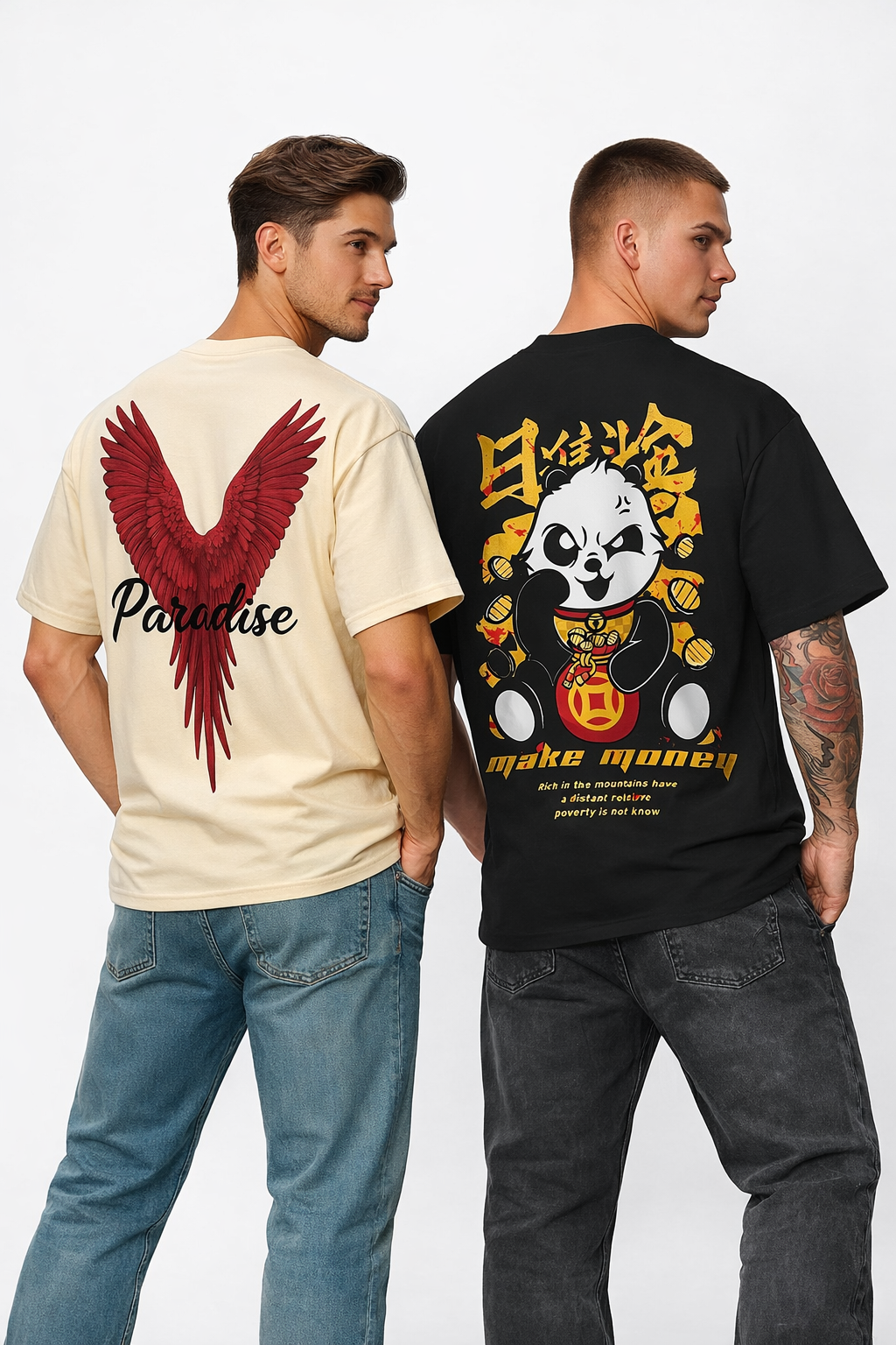 PACK OF 2 <> Panda Red + Paradise Off white