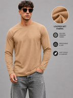 Pack of 2 FullSleeve- Looper Tshirt-Beige & Black