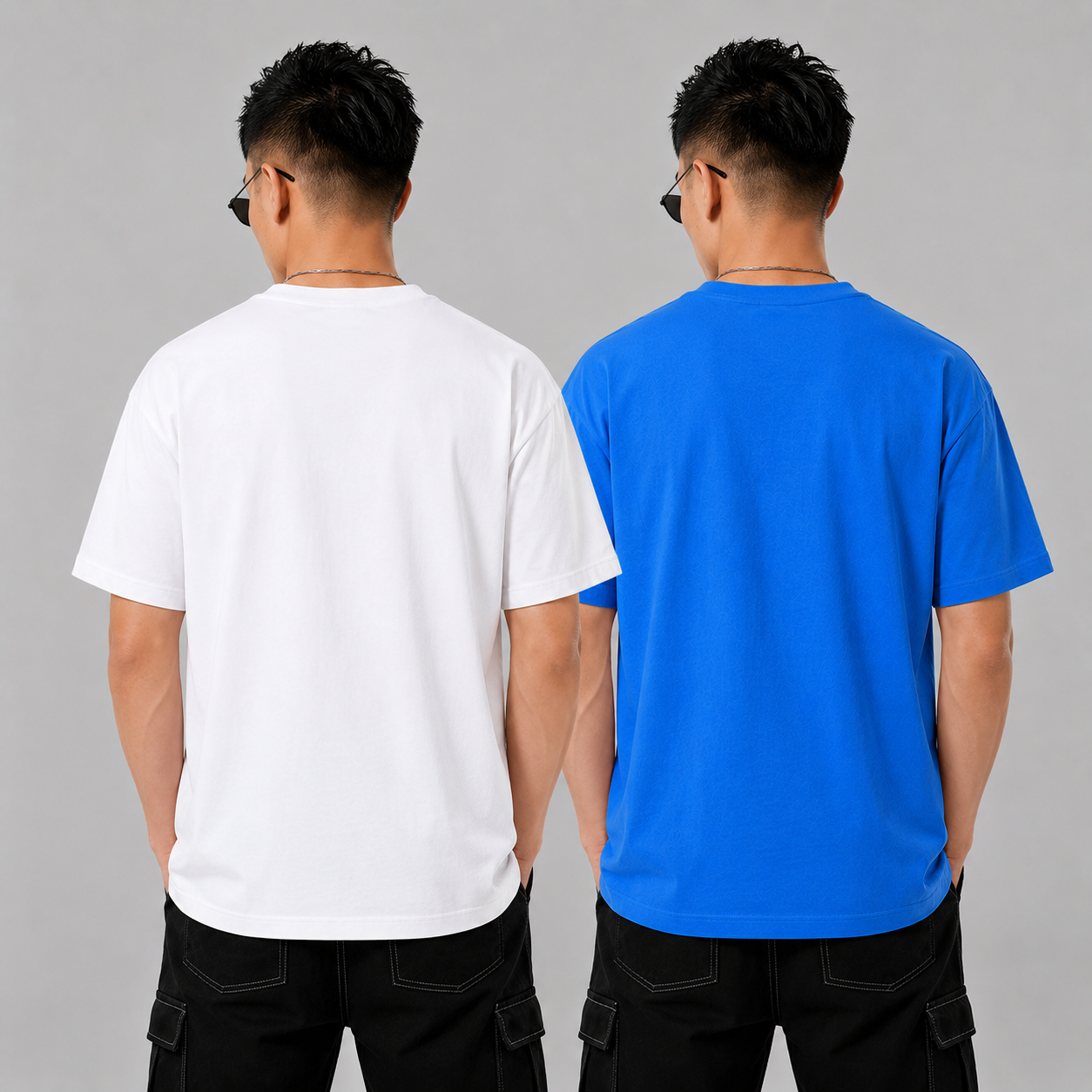 pack of 2 Solid T-shirt- White && Blue