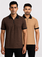 Pack of 2 Polo (Citizen Brown Contrast & Beige Dimond Contrast) - Deal