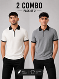 Pack of 2 Polo (White_Black & Grey_Black)