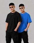 Pack of 2 Solid Tshirt- Blue & Black