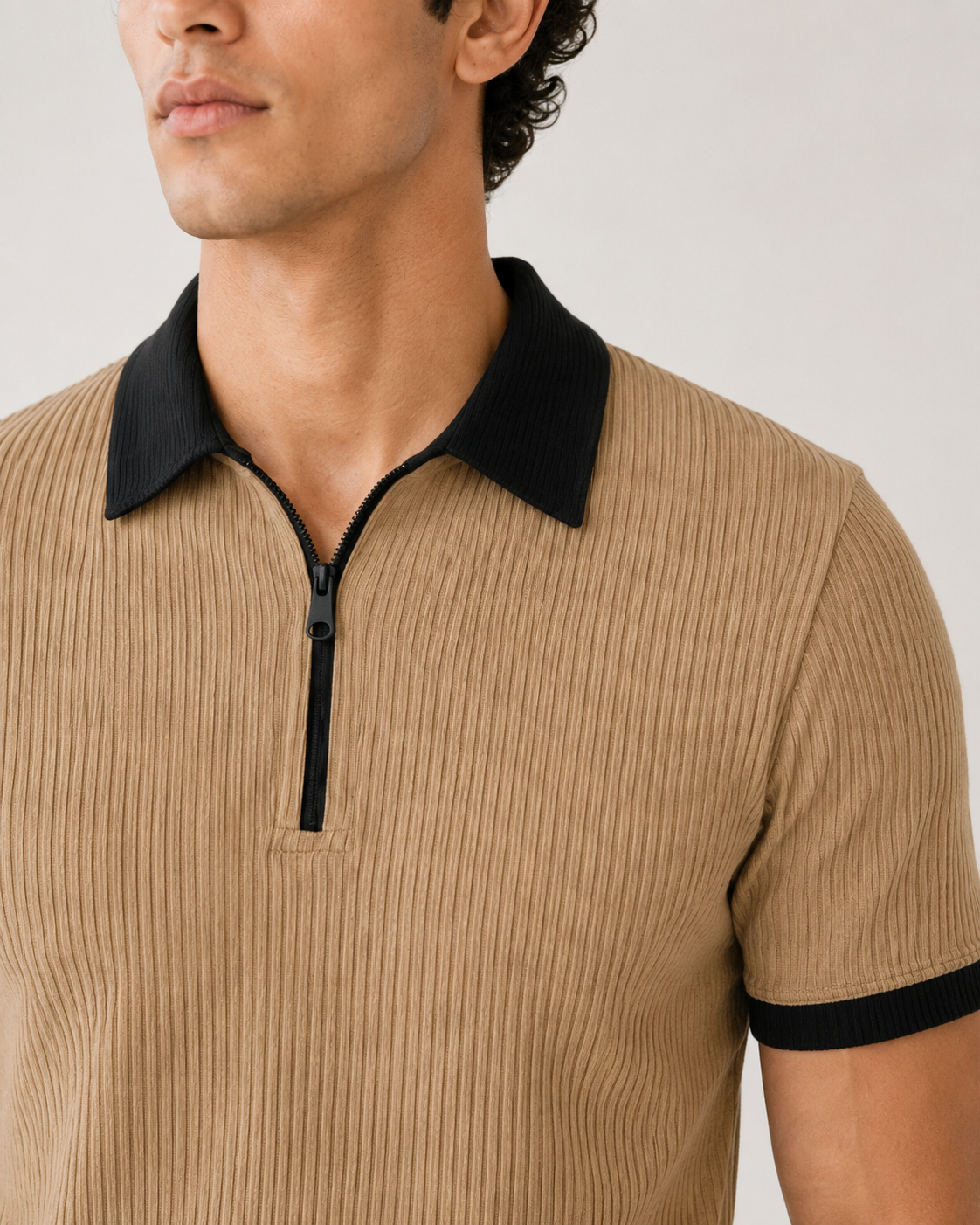 Pack of 2 Polo (Grey_Zipper & Beige_Black)