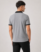 Grey Black Collar Polo tshirt for Men