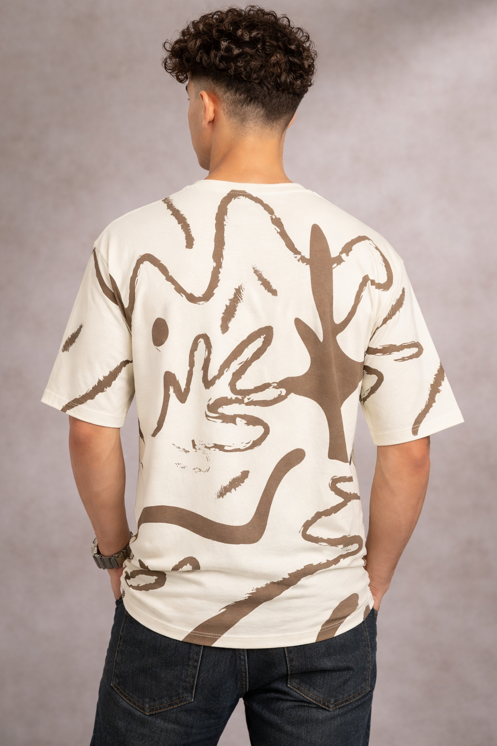 Crazybee <> Off- White All Over Print Brown
