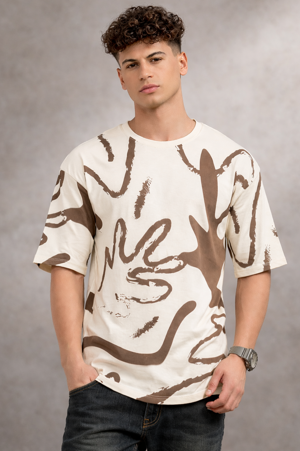 Crazybee <> Off- White All Over Print Brown