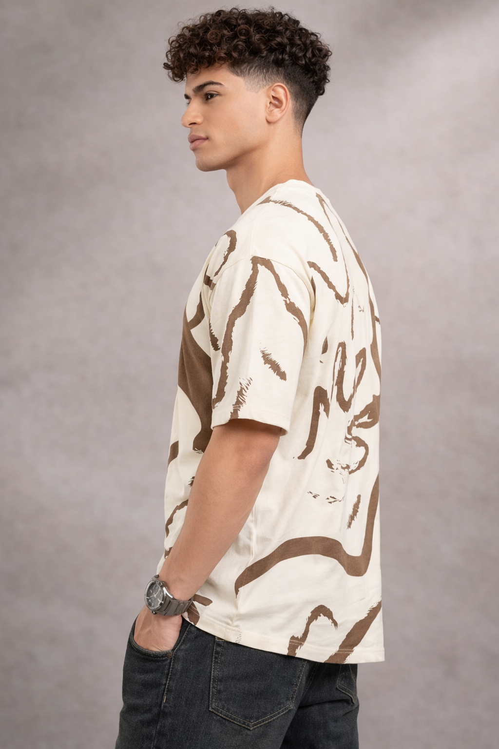 Crazybee <> Off- White All Over Print Brown