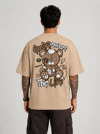 CRAZYBE E <> BEIGE-SMILE FACE T-SHIRT