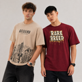 CRAZYBEE <> Pack Of 2 T-shirt -{Bei_Ground + Rare Breed}