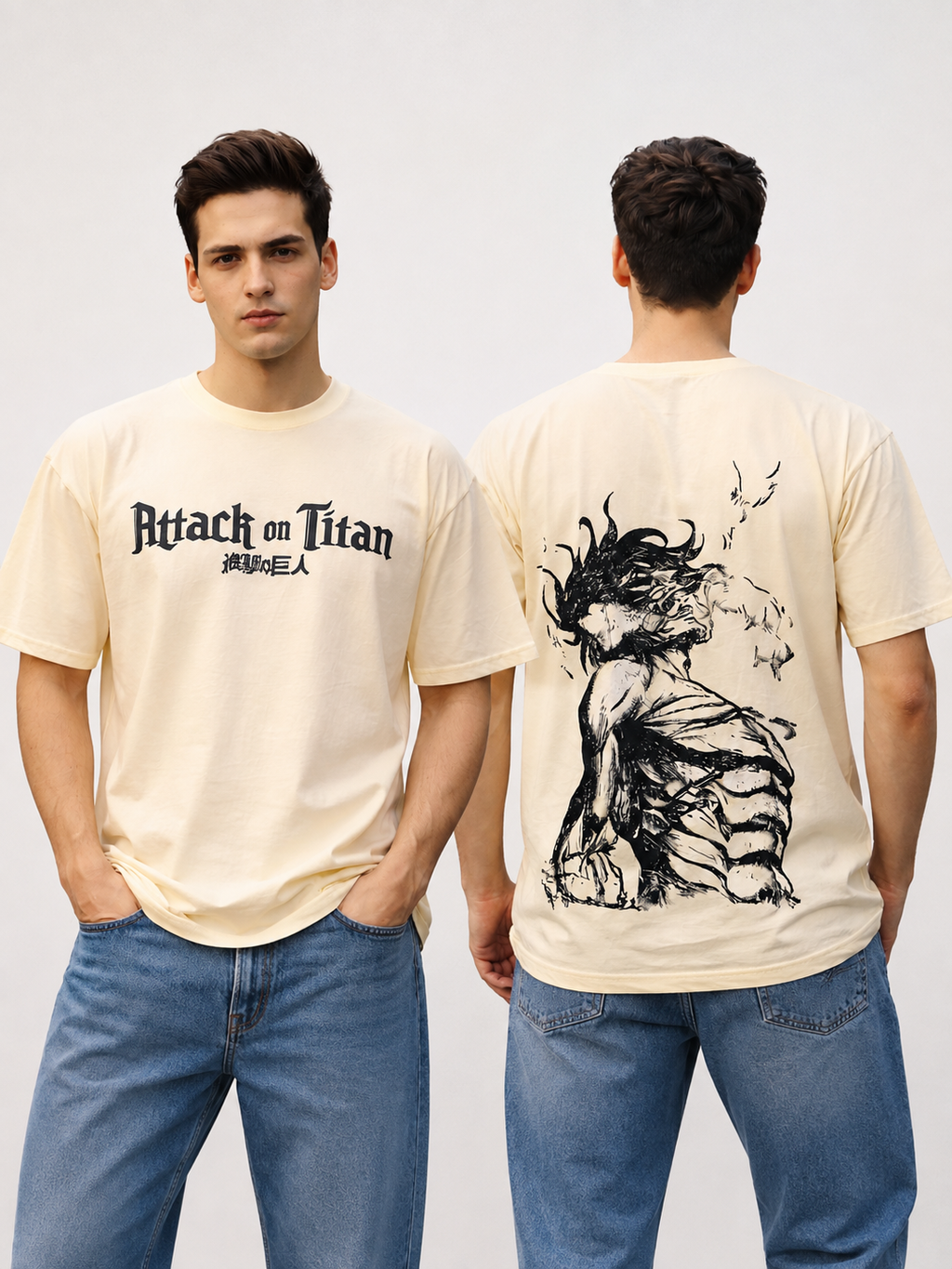 Pack of 2 Tshirt - ( Off_AttackOfTitan & WingsOfFreedom)-Deal