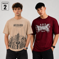 Pack of 2 Tshirt - Beig_Ground & Mar_California -Deal