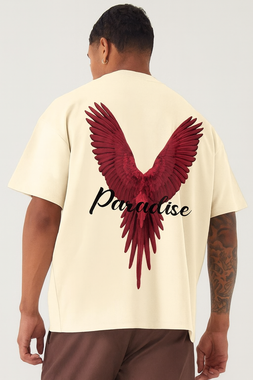 Crazybee  Cotton Tshirt- offwhite Paradise