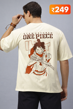 CRAZYBEE Anime Off-White Oversize T-shirt -ONE PIECE