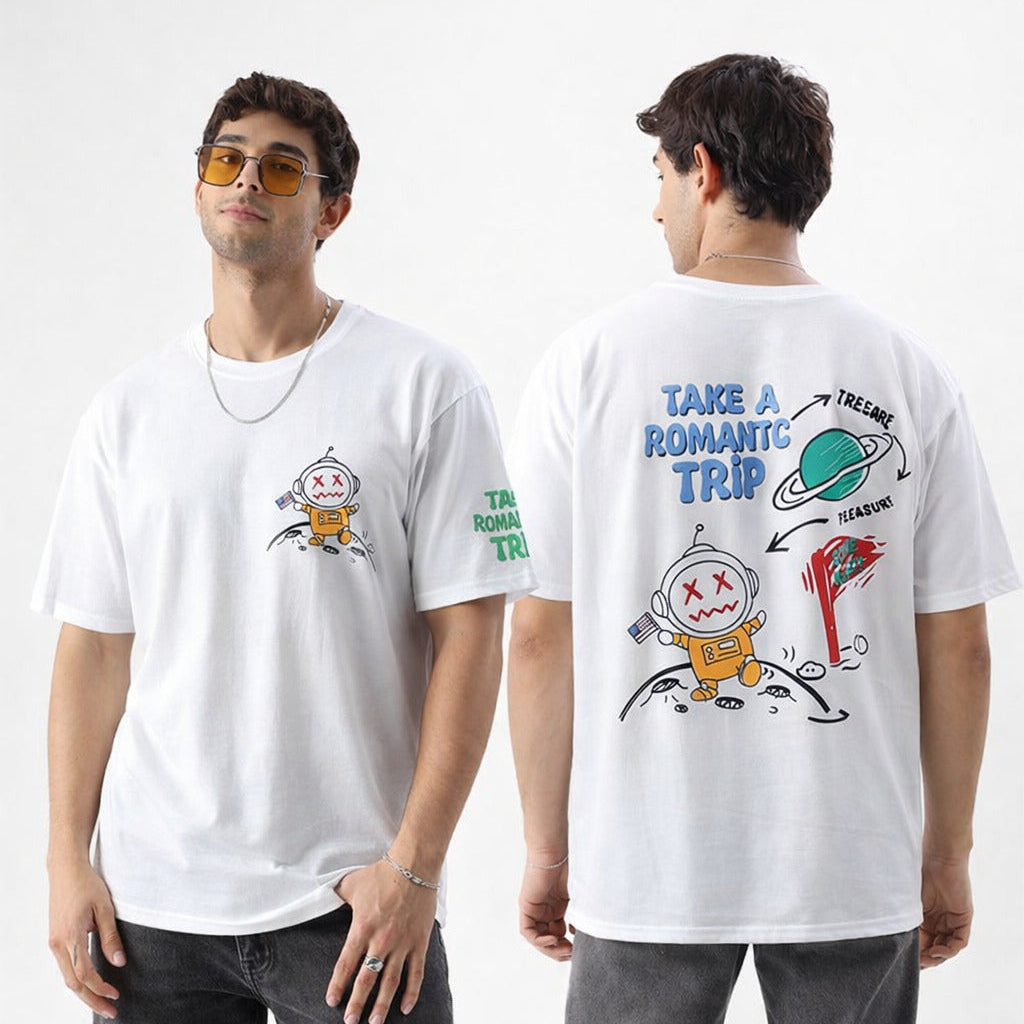 Pack of 2 Tshirts - ( Blk_BeFearless & Romantic Trip)- Deal