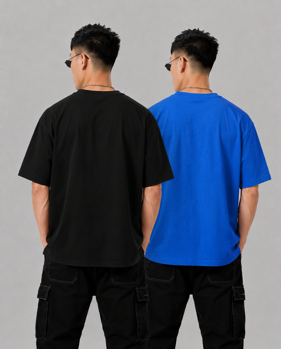 Pack of 2 Solid Tshirt- Blue & Black