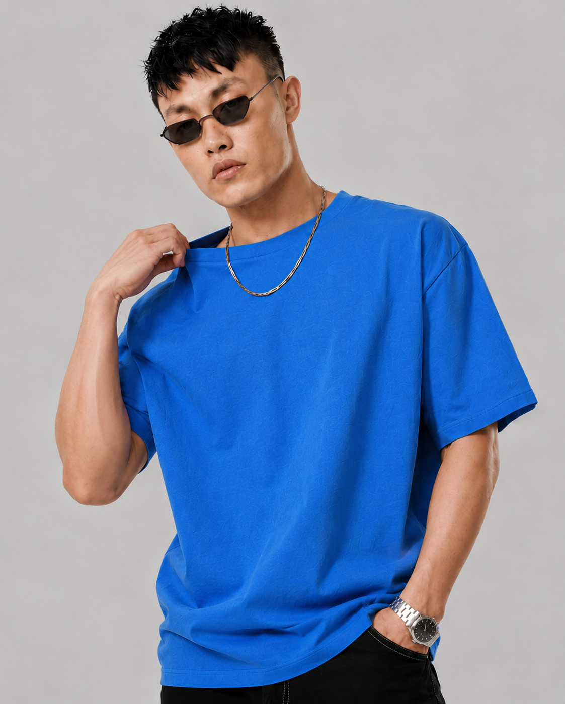 Pack of 2 Solid Tshirt- Blue & Black