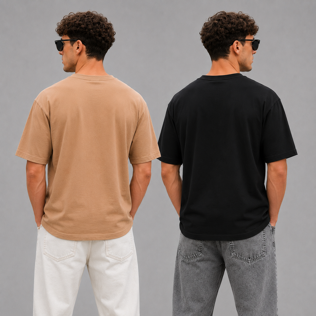 Pack of 2 Looper T-shirt <> Looper Beige & Black Tshirt