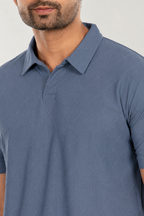Packof 2 Textured Collar -- Popcorn Blk & Diamd Self Blue