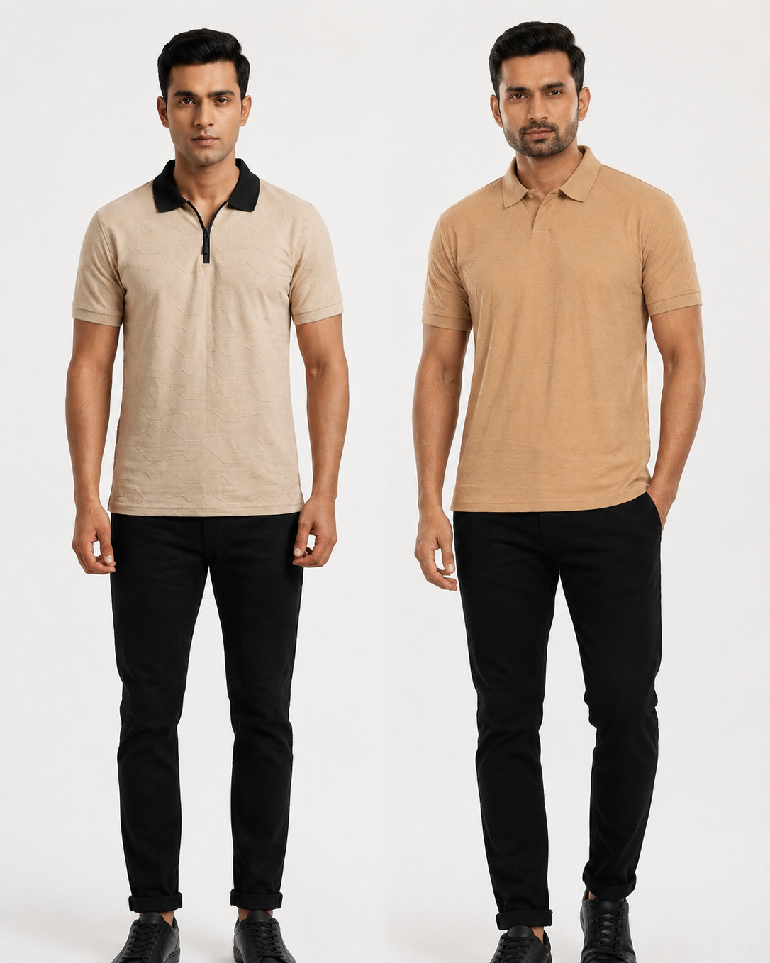 Pack of 2 Beige Diamond Self & Citizen OffWhite Contrast  - Deal