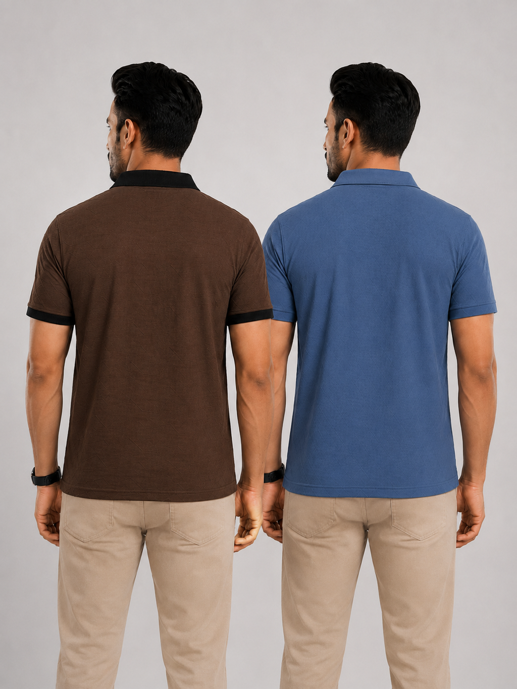 Pack of 2 Polo (Citizen Brown Contrast & Blue Diamond Self) - Deal