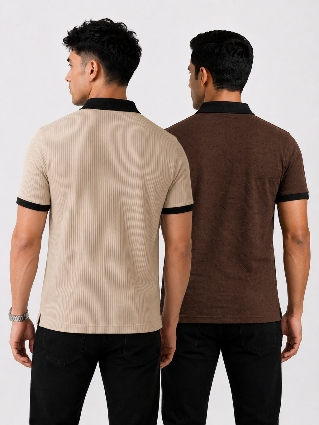 Pack of 2 polo (RIb Offwhite Contrast & Citizen Brown Contrast) - Deal