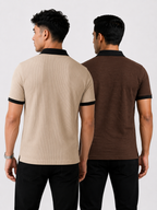 Pack of 2 polo (RIb Offwhite Contrast & Citizen Brown Contrast) - Deal