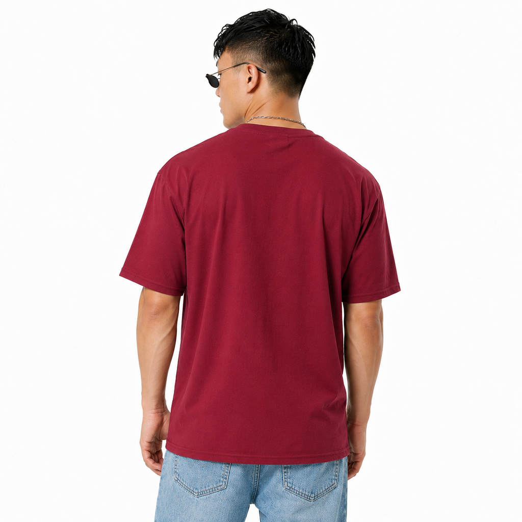 Pack of 2 plain tshirt (Off white & Maroon)